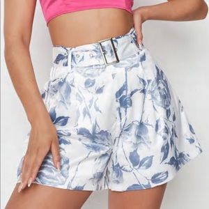 Satin belted shorts